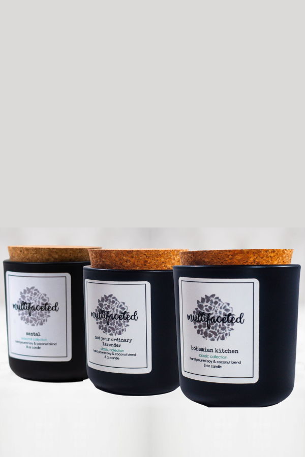 Multifaceted Artisan Candles Bestseller Bundle Classic Scents Candle Set - Black