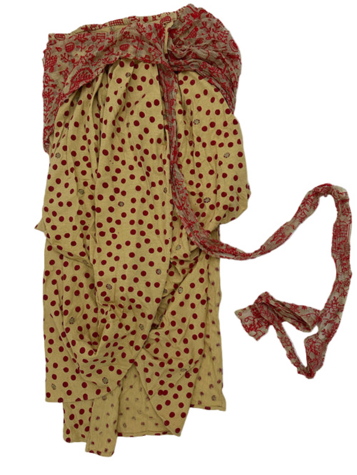 TIGRA TIGRA T-Shirt Kota Drape Skirt - Beige/Red - Image 3 of 3