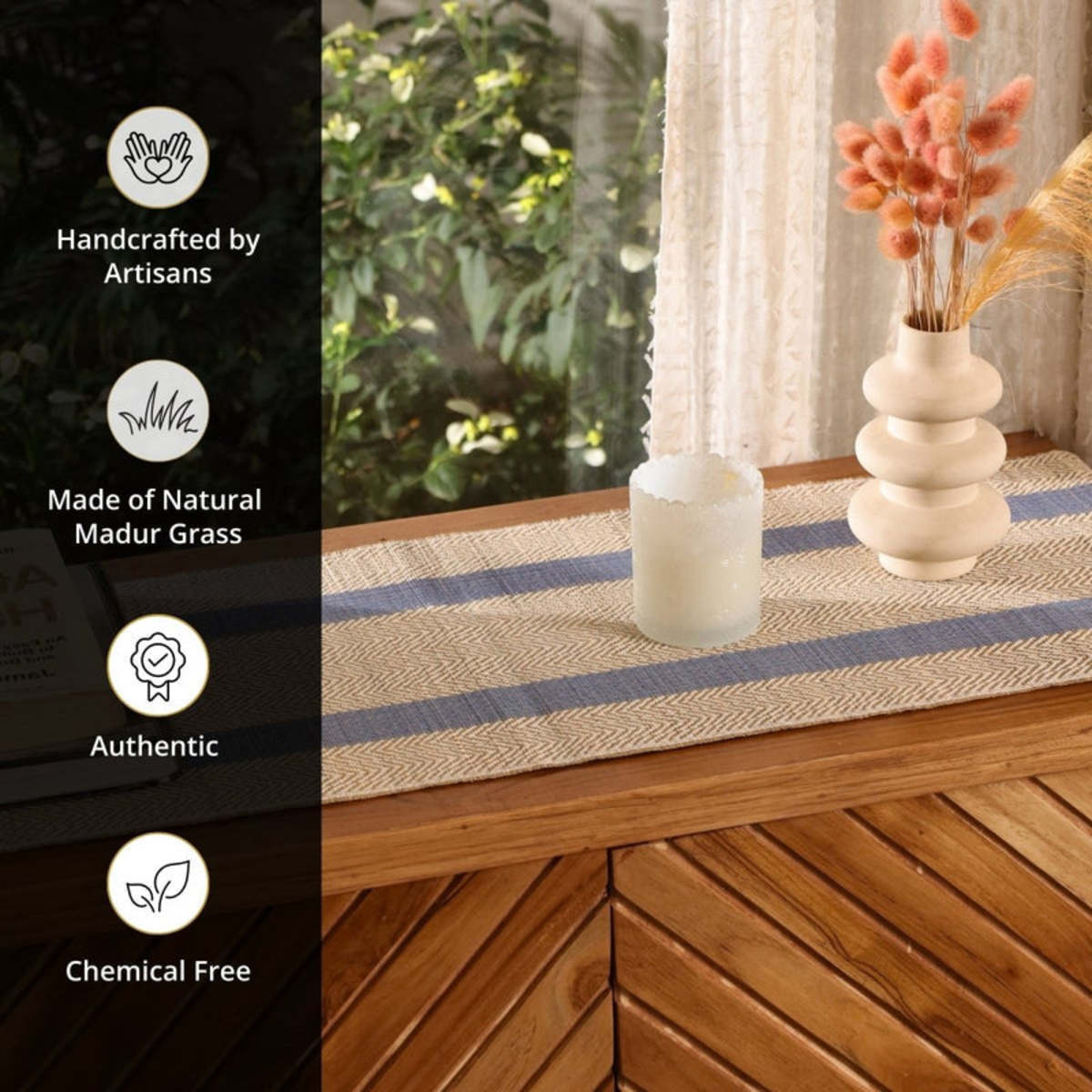 Mela Artisans Eco-Friendly Grass Table Runner - Image 6 of 7