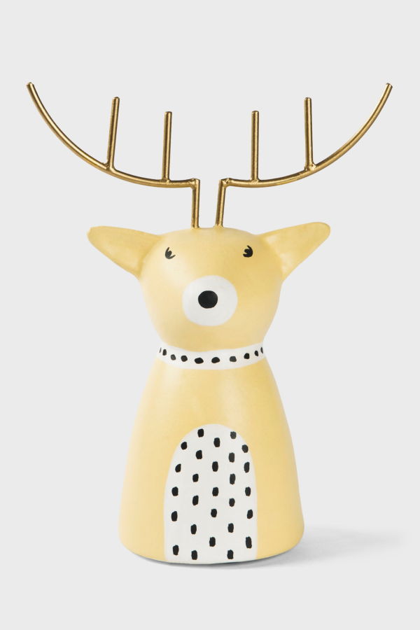 Mela Artisans Golden Antler Reindeer Figurine