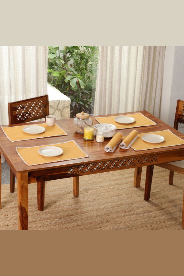 Mela Artisans Cotton Crochet Placemats (Set of 6, 12" x 18")