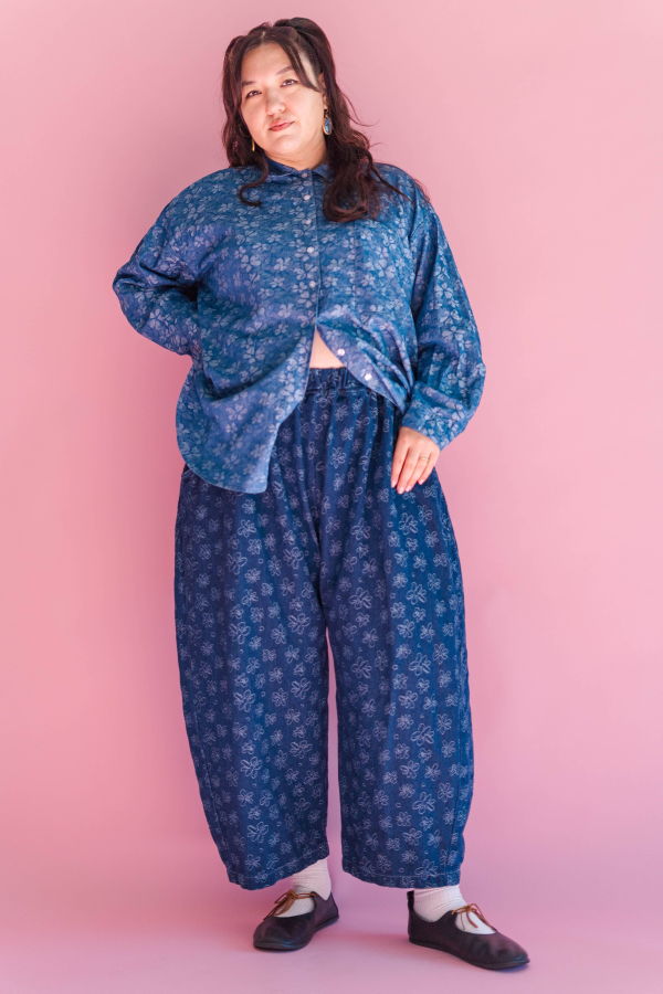 Nettle Studios Dark Daisy Denim Balloon Pant
