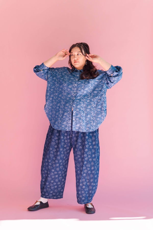 Nettle Studios Dark Daisy Denim Balloon Pant