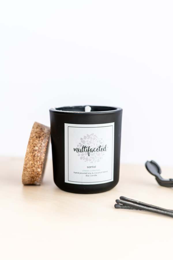 Multifaceted Artisan Candles Santal Scent Eco-Friendly 8 oz Candle
