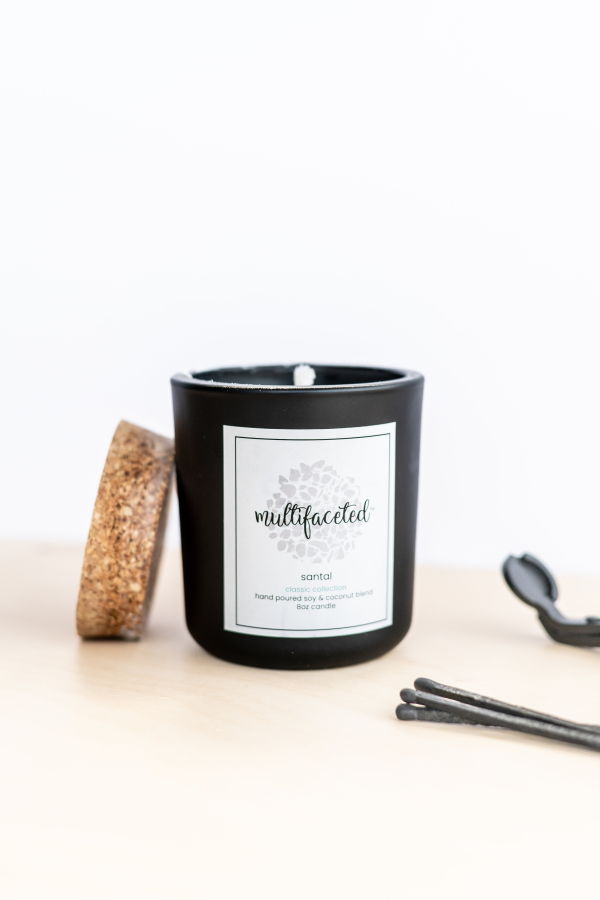Multifaceted Artisan Candles Santal Scent Eco-Friendly 8 oz Candle