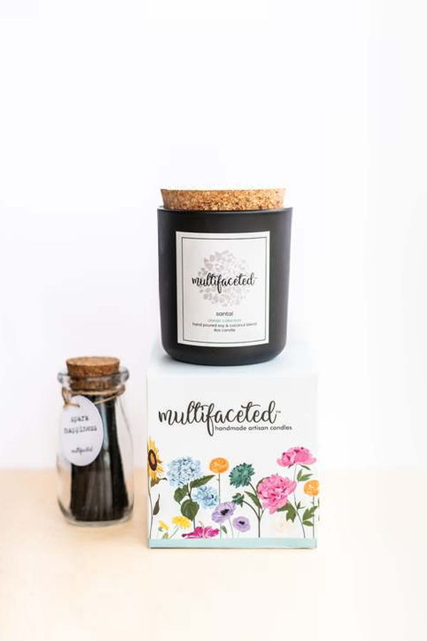 Multifaceted Artisan Candles Santal Scent Eco-Friendly 8 oz Candle