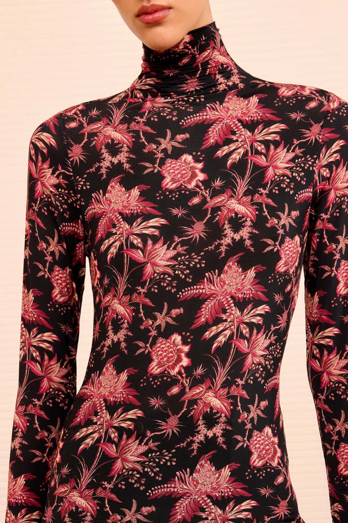 Ulla Johnson Aurelia Jersey Long Sleeve Turtleneck Top - Image 2 of 4