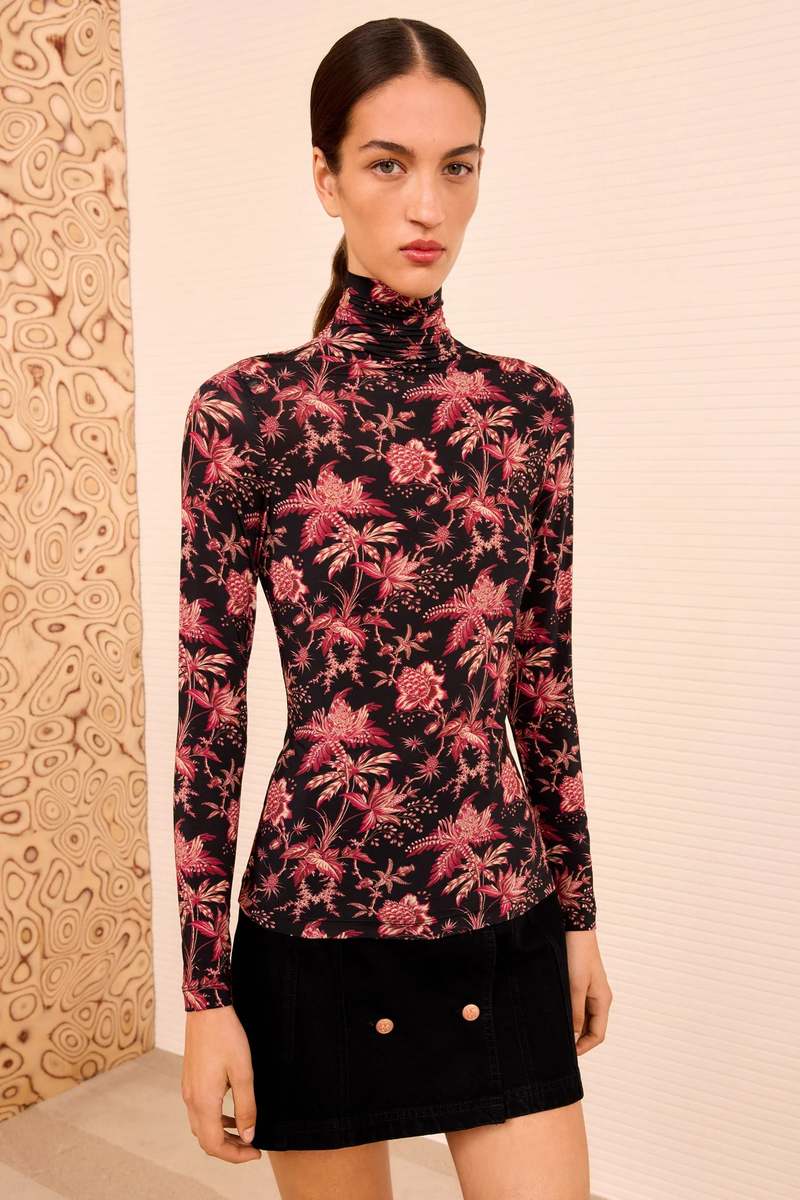 Ulla Johnson Aurelia Jersey Long Sleeve Turtleneck Top