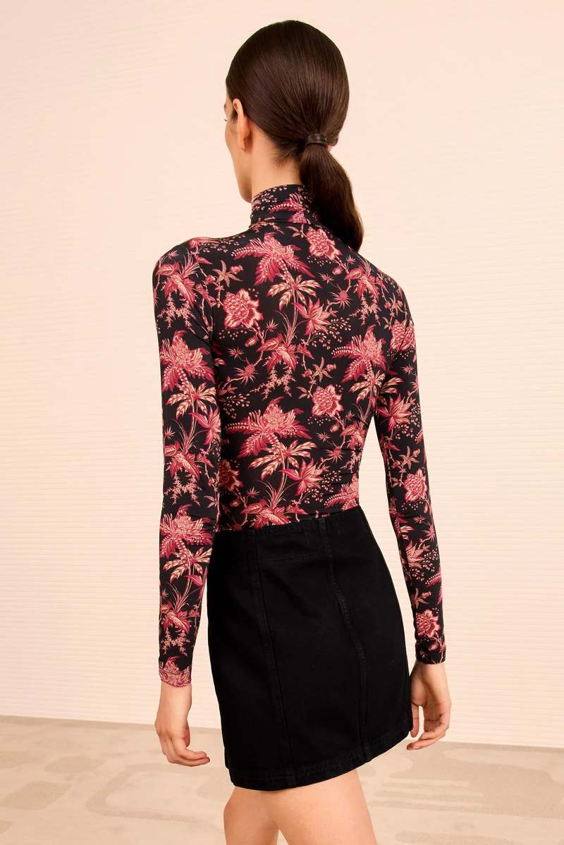 Ulla Johnson Aurelia Jersey Long Sleeve Turtleneck Top