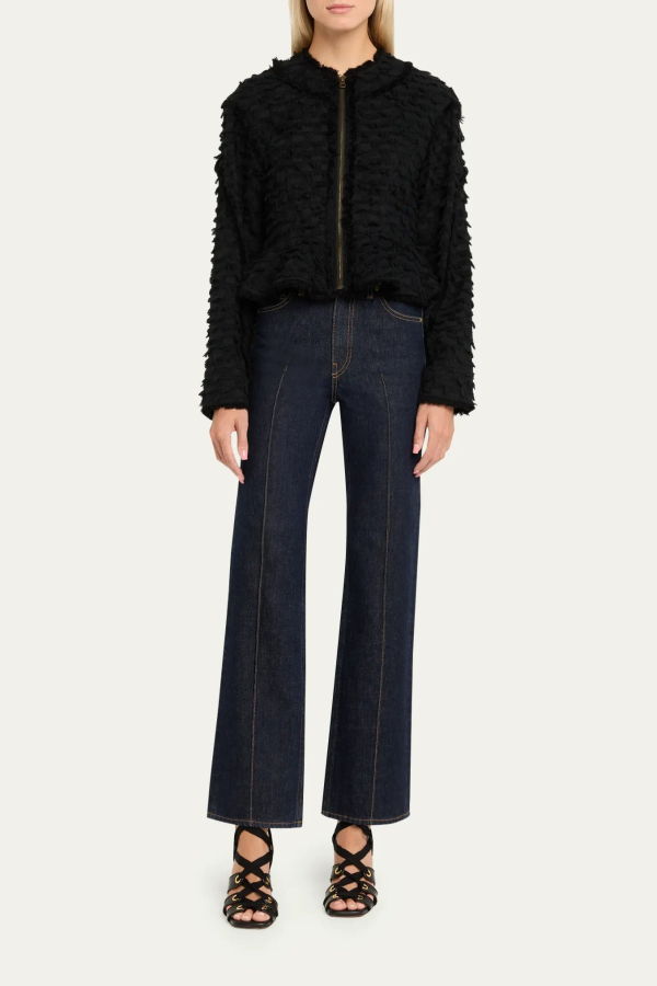 Ulla Johnson Rosalind Textured Peplum Jacket - Noir