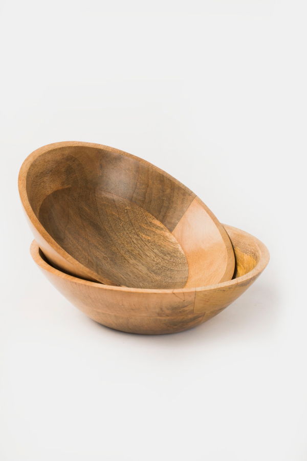 Mela Artisans Woodform Stackable Bowls - Natural