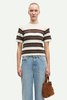 Samsøe Samsøe Sacian T-Shirt - Black/Coffee Stripe - Thumbnail 2