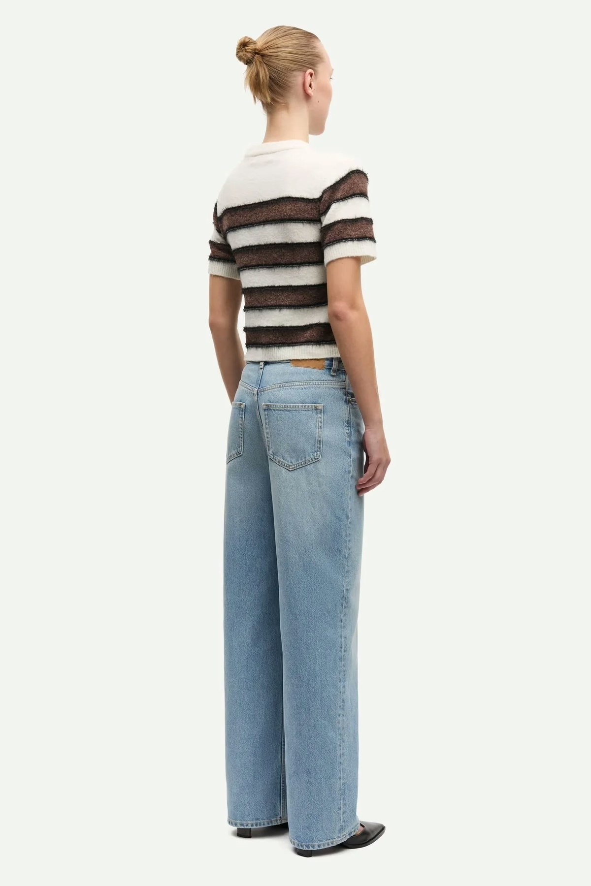 Samsøe Samsøe Sacian T-Shirt - Black/Coffee Stripe - Image 6 of 8