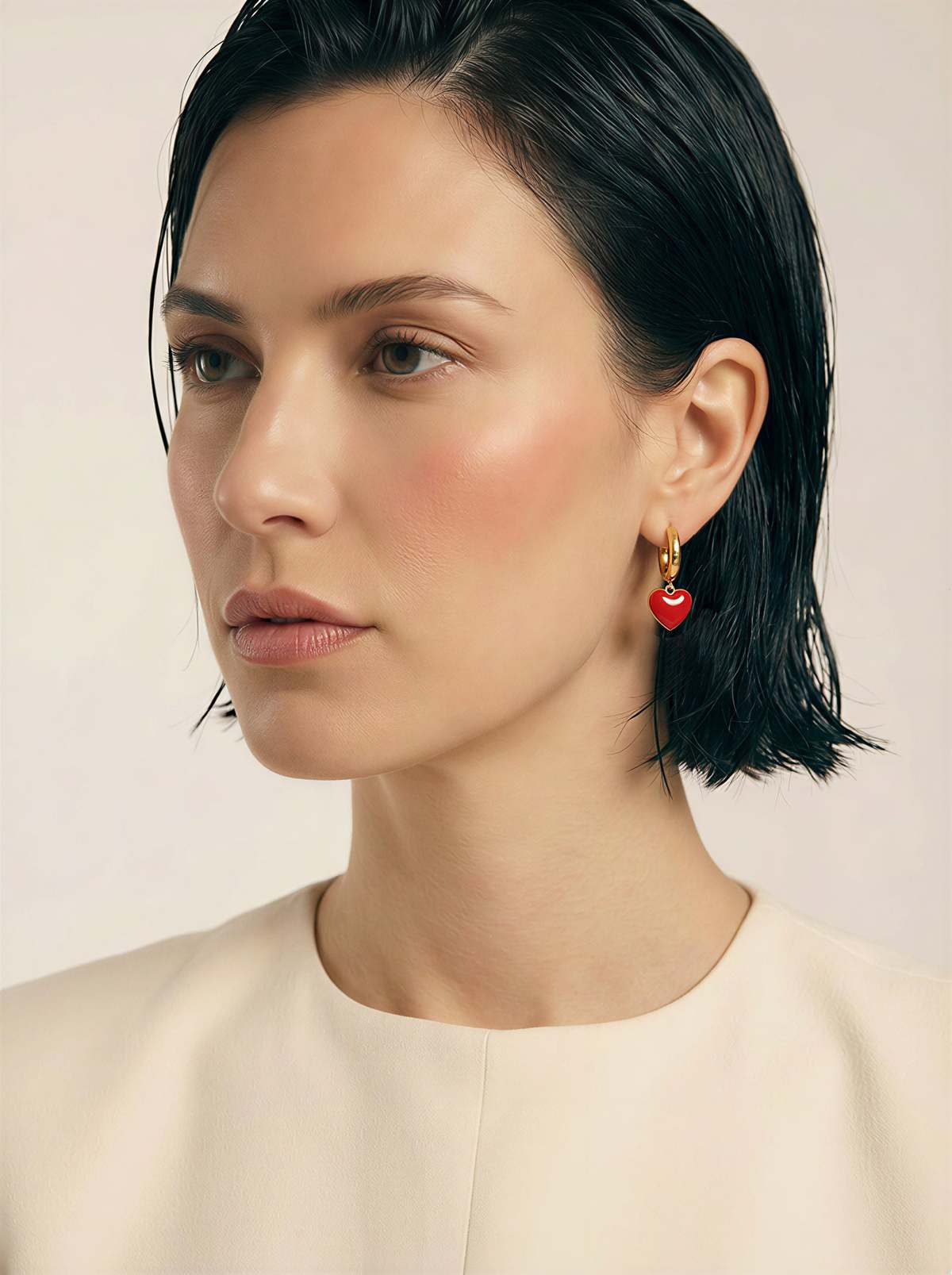 MATTER MATTERS Humble Heart Earring - Red/Pink - Image 2 of 5