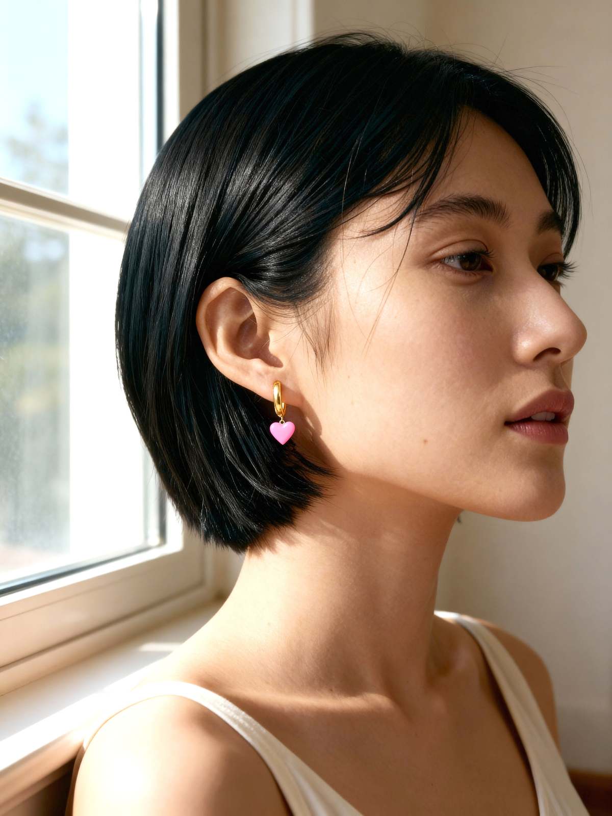 MATTER MATTERS Humble Heart Earring - Red/Pink - Image 4 of 5