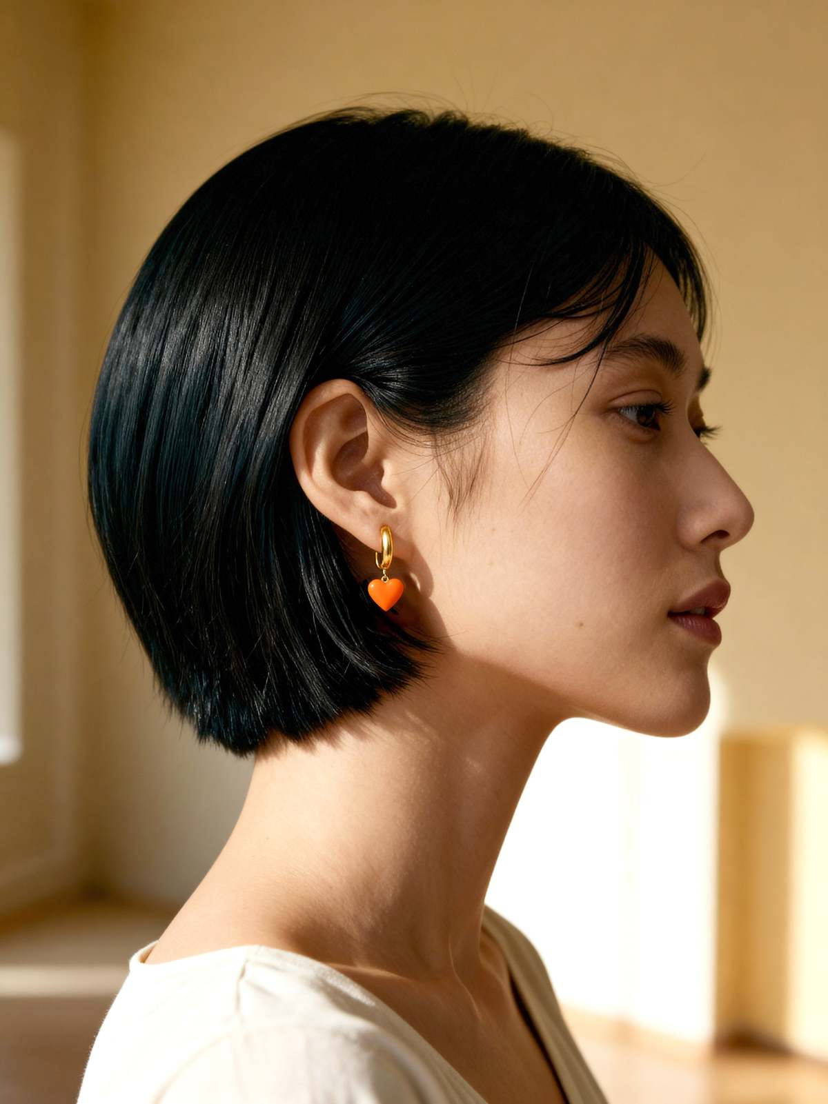 MATTER MATTERS Humble Heart Earring - Yellow/Orange - Image 2 of 4