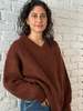 DAĒZA Suri V-Neck Sweater - Russet - Thumbnail 1