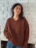DAĒZA Suri V-Neck Sweater - Russet - Thumbnail 2