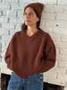 DAĒZA Suri V-Neck Sweater - Russet - Thumbnail 3