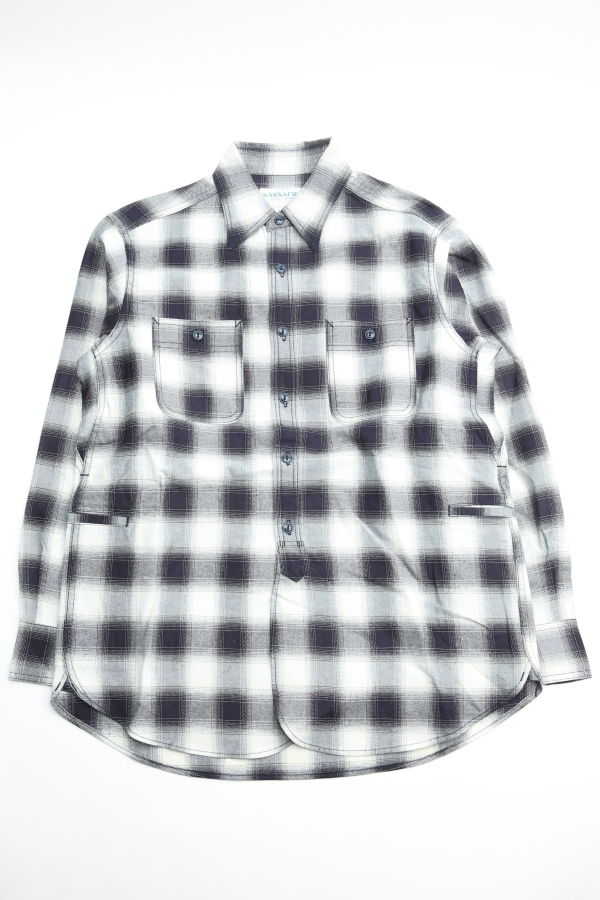 Sassafras Gardening At Night Indigo Ombre Check Shirt