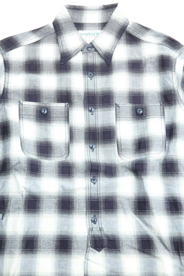 Sassafras Gardening At Night Indigo Ombre Check Shirt