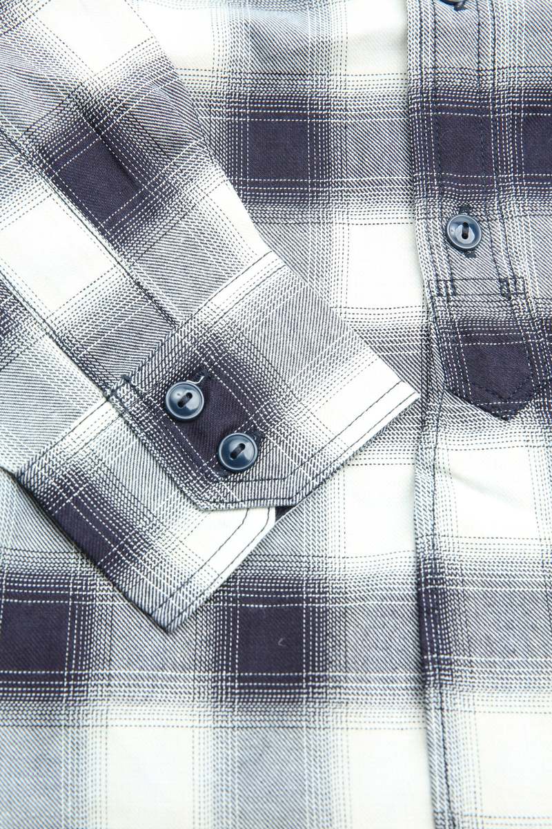 Sassafras Gardening At Night Indigo Ombre Check Shirt