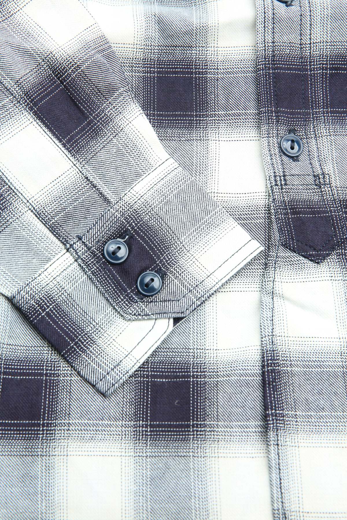 Sassafras Gardening At Night Indigo Ombre Check Shirt - Image 3 of 8