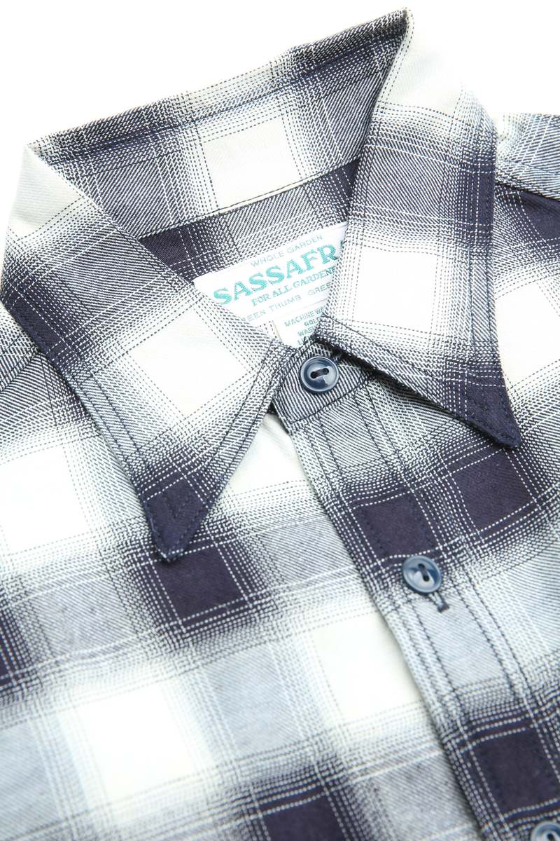 Sassafras Gardening At Night Indigo Ombre Check Shirt