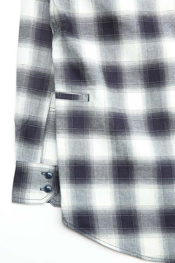 Sassafras Gardening At Night Indigo Ombre Check Shirt