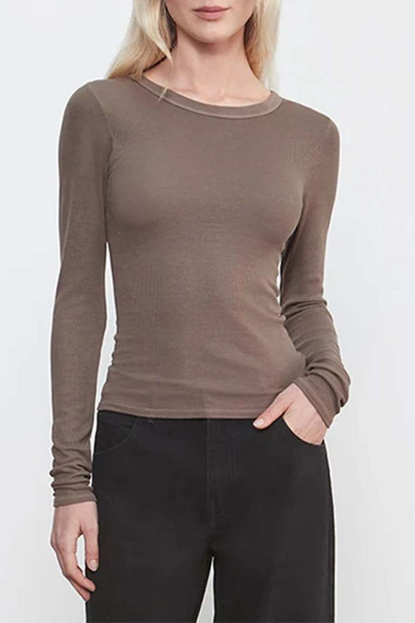 Enza Costa Silk Rib Crew Top