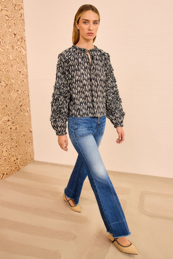 Ulla Johnson Azrou Long Sleeve Blouse - Graphite