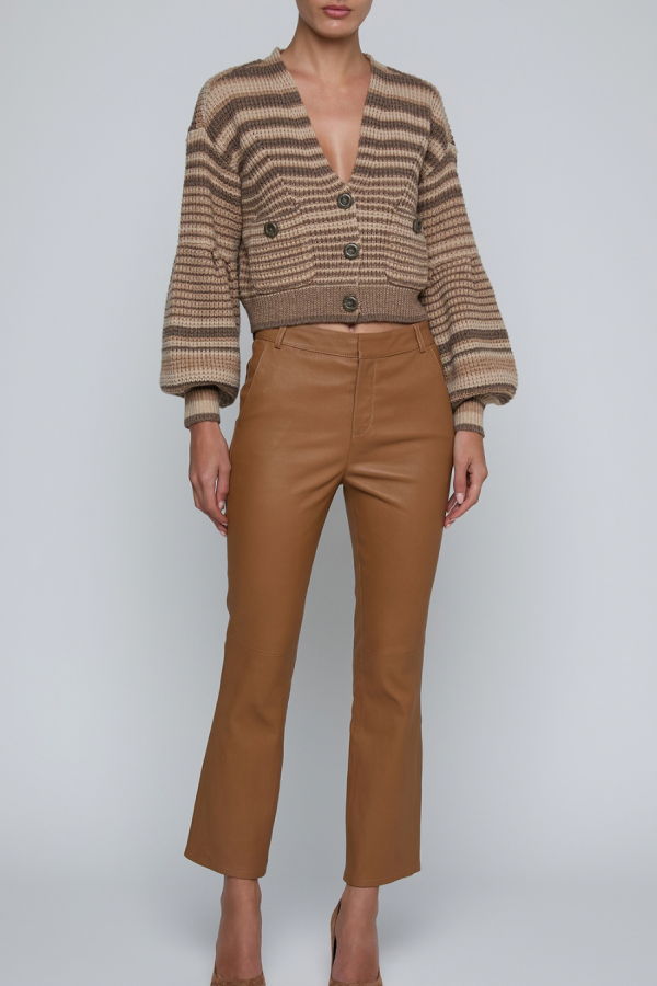 L'agence Christabel Stripe Cardigan - Biscuit Multi Stripe