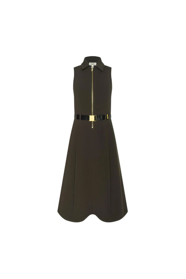 L'agence Kylo Belted Shirt Dress - Dark Brown