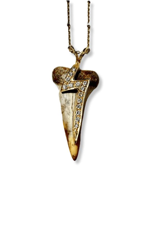 Pade Vavra Shark Tooth Lightning Bolt Diamond Necklace
