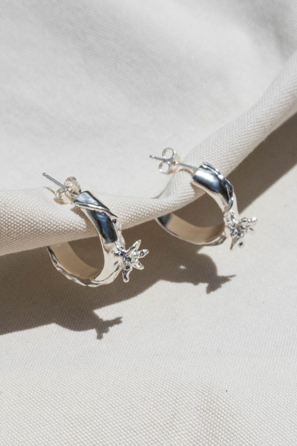 Shannen Young Flower Called Nowhere Hoop Earrings