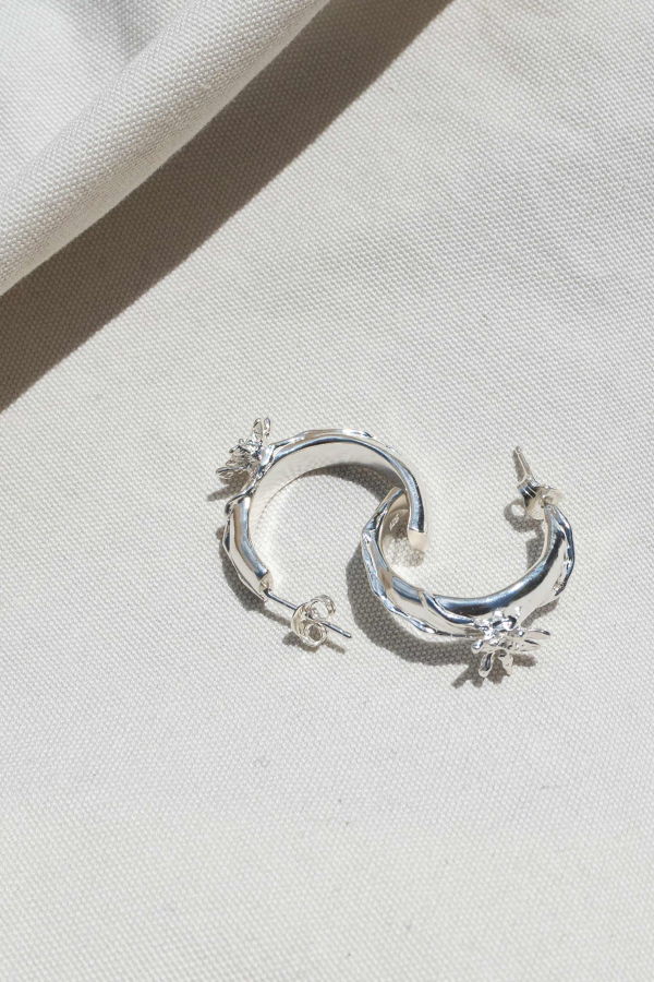 Shannen Young Flower Called Nowhere Hoop Earrings