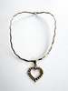 Vintage Deco Open Heart Necklace - Silver - Thumbnail 2