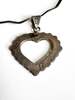 Vintage Deco Open Heart Necklace - Silver - Thumbnail 3