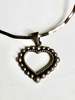 Vintage Deco Open Heart Necklace - Silver - Thumbnail 4