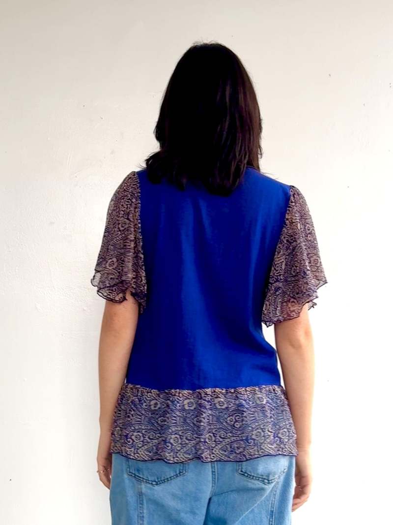 Vintage Anna Sui Butterfly Sleeve Top