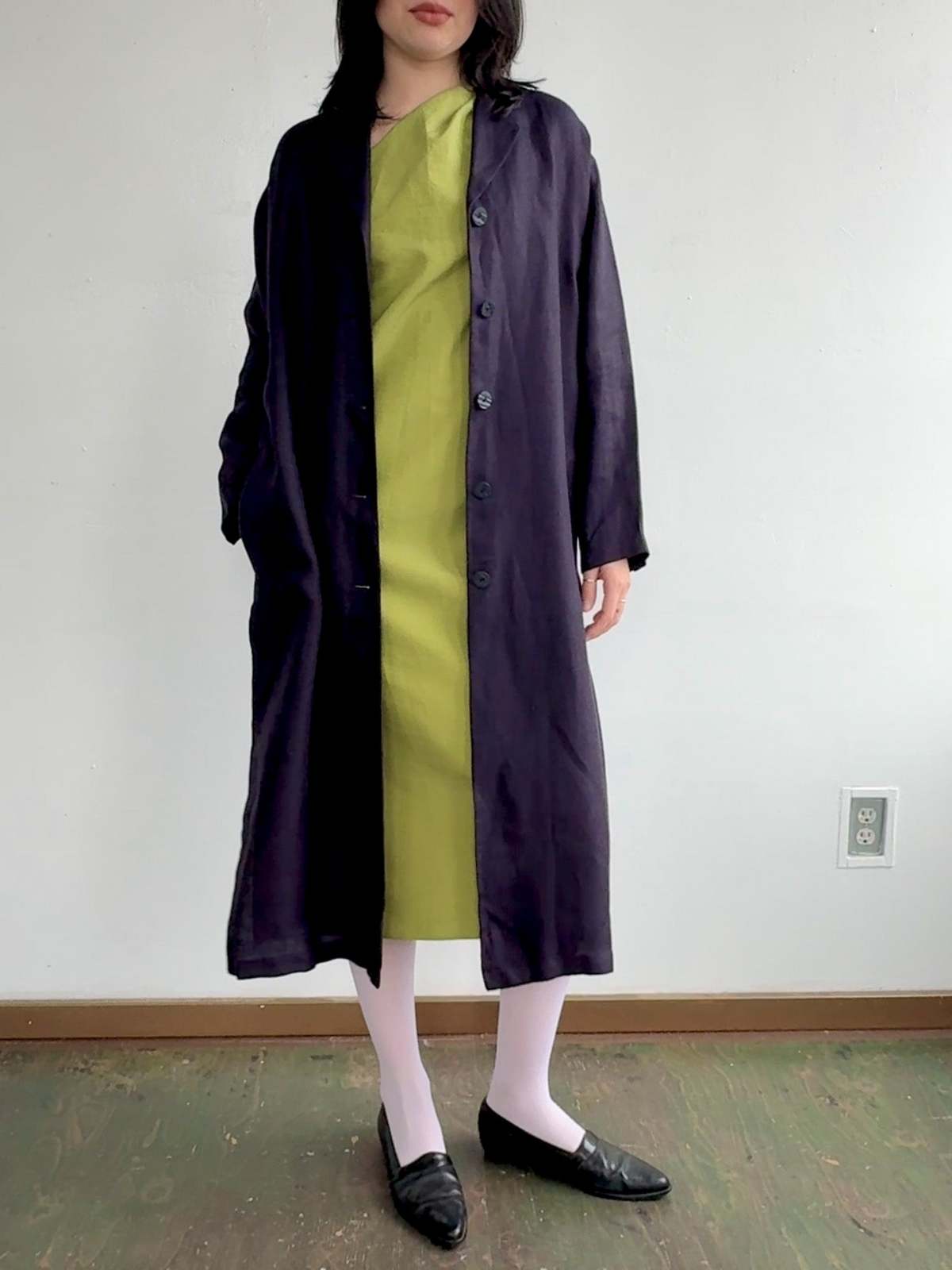 Vintage Kenzo Linen Duster Jacket - Navy - Image 1 of 4
