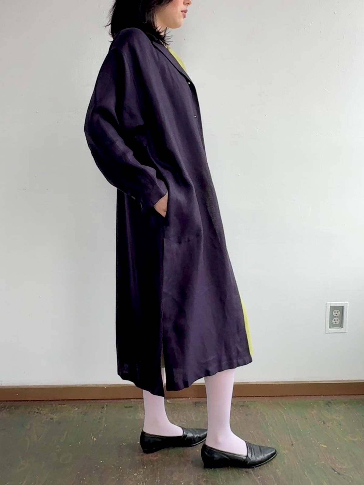 Vintage Kenzo Linen Duster Jacket - Navy - Image 2 of 4