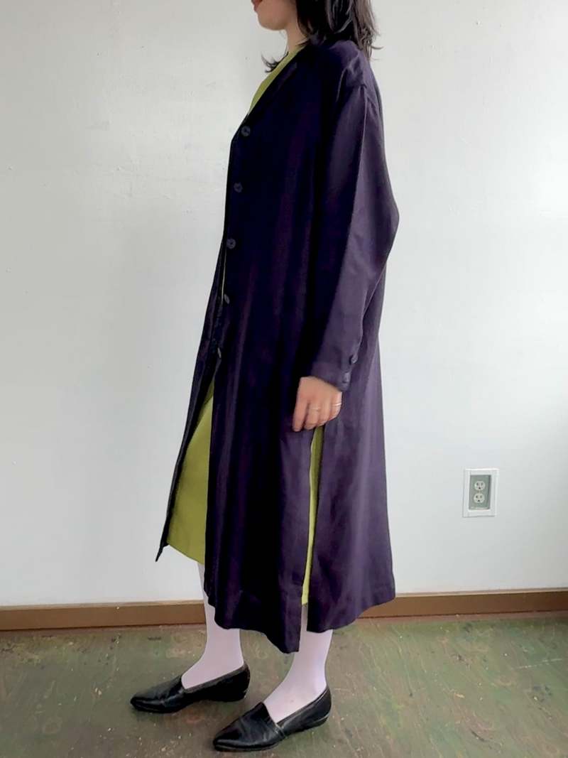 Vintage Kenzo Linen Duster Jacket - Navy