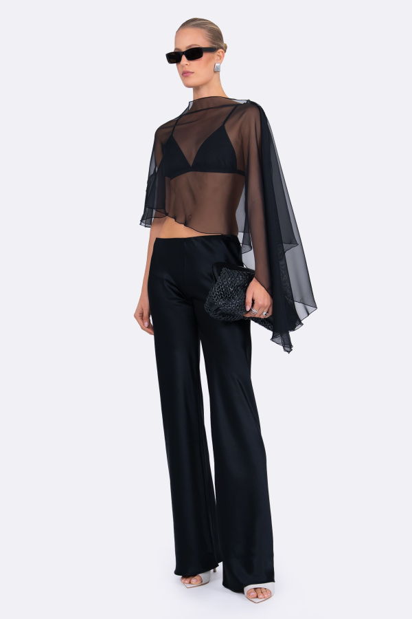 Nonchalant Label Patrice Poncho Top - Black
