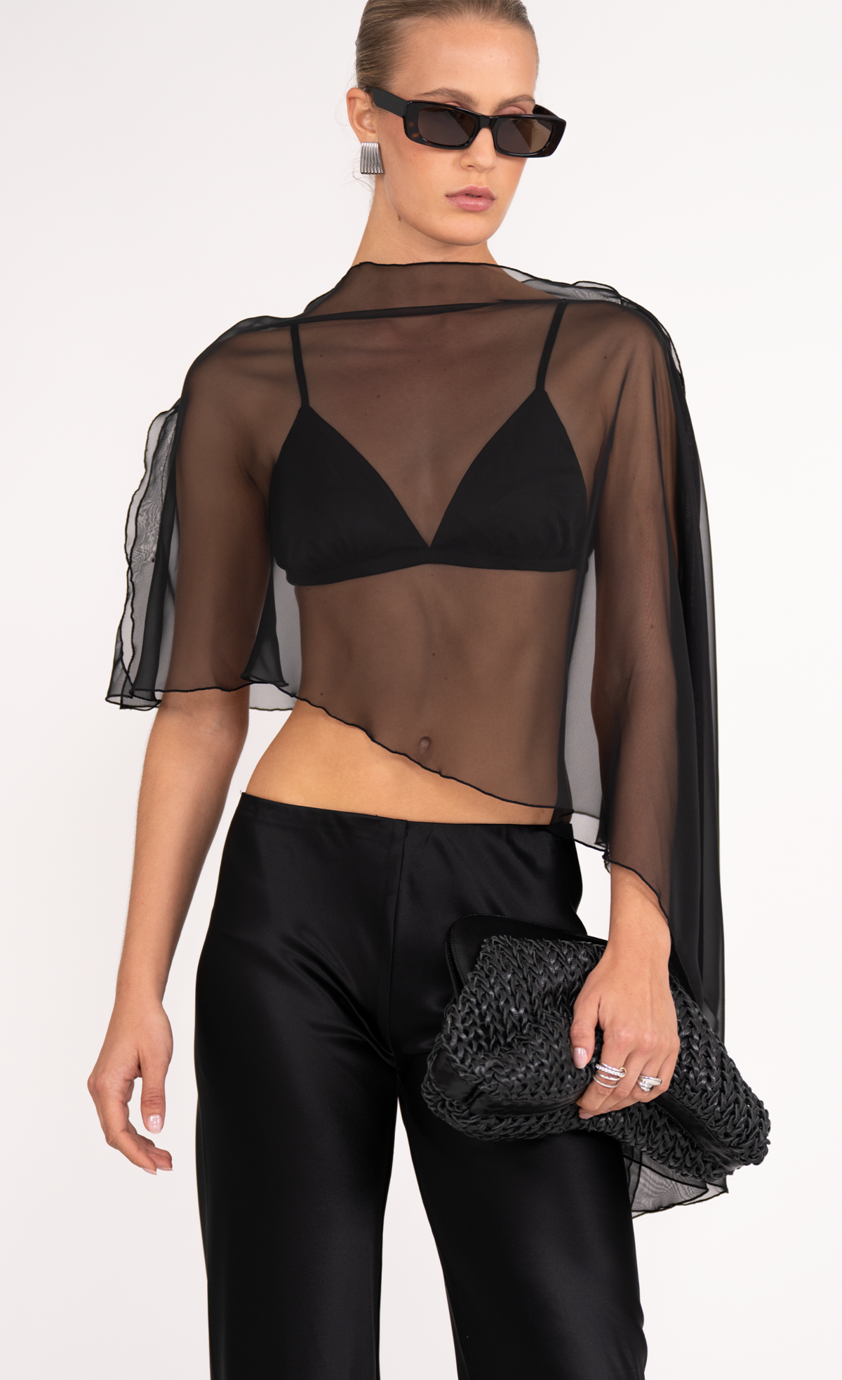 Nonchalant Label Patrice Poncho Top - Black - Image 4 of 4