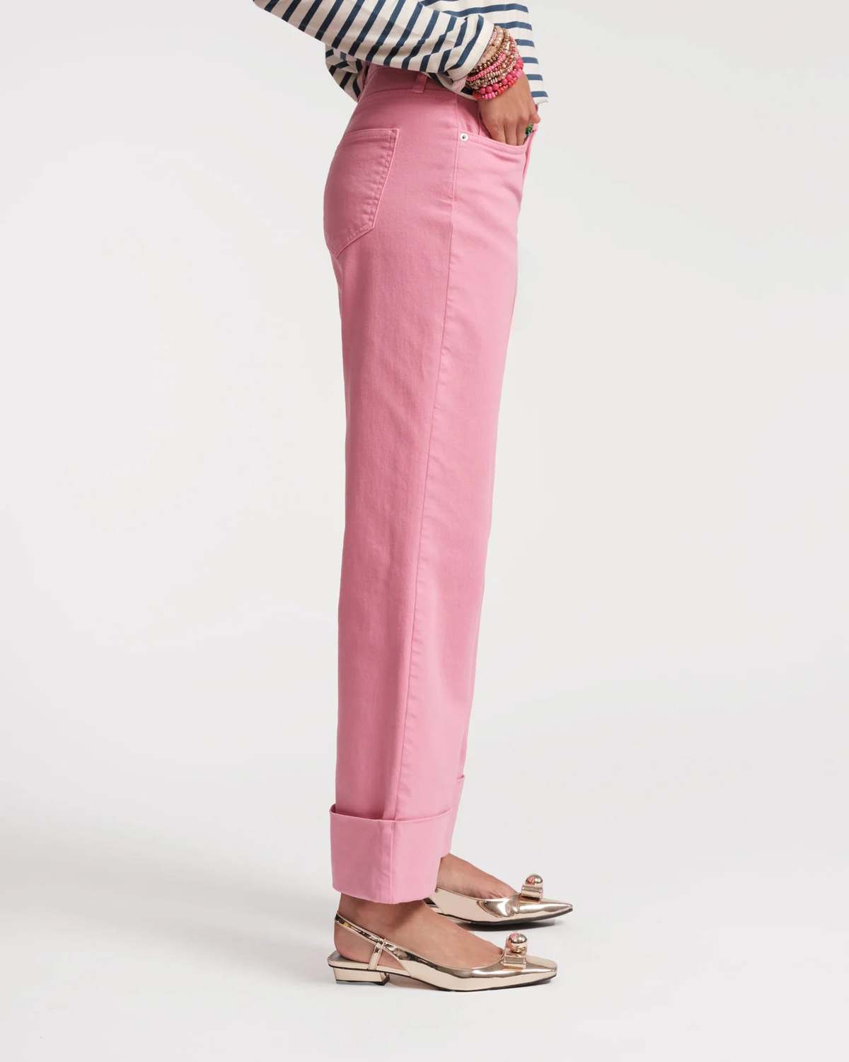 Frances Valentine Smarty Cuff Jeans - Pink - Image 2 of 4