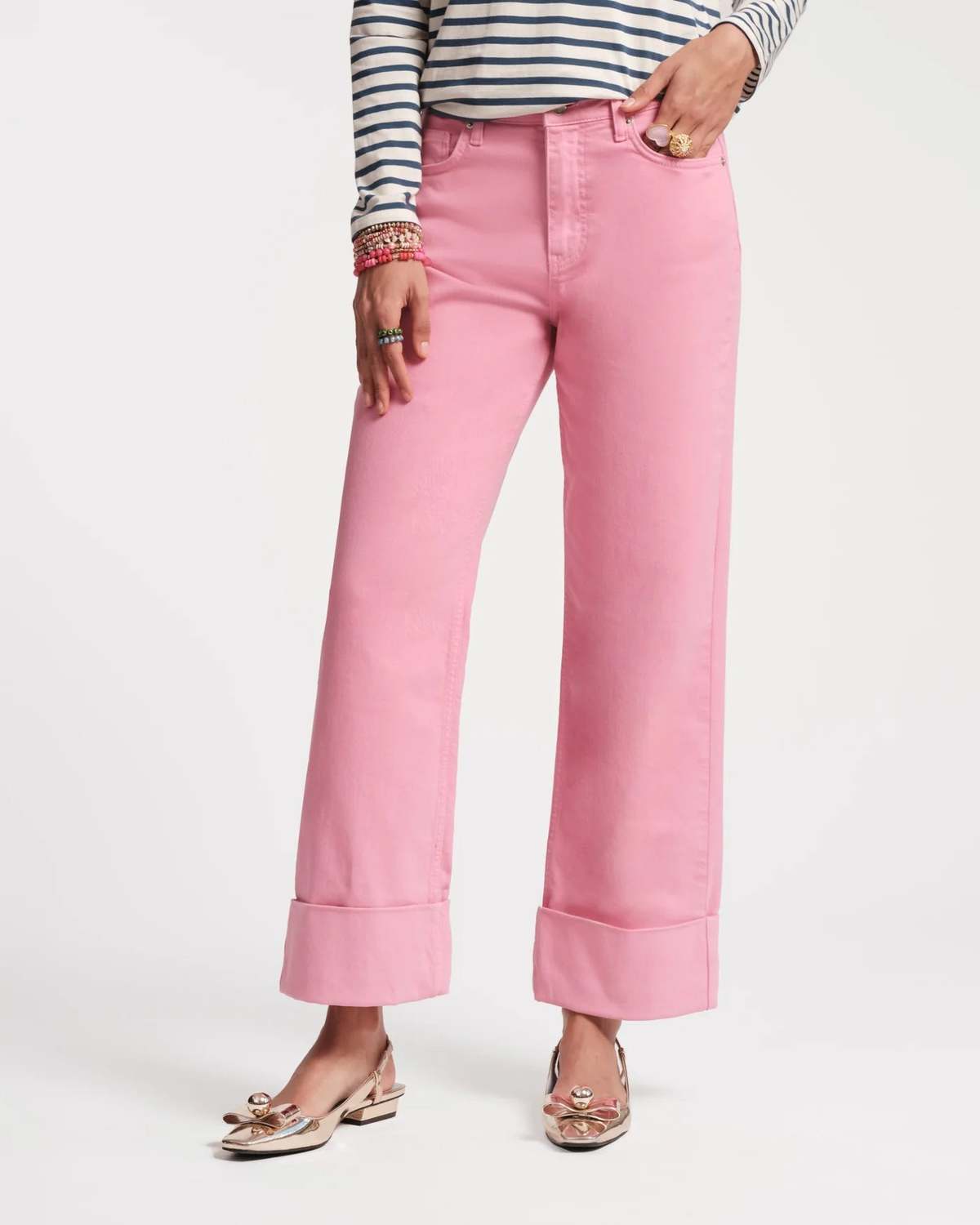 Frances Valentine Smarty Cuff Jeans - Pink - Image 3 of 4