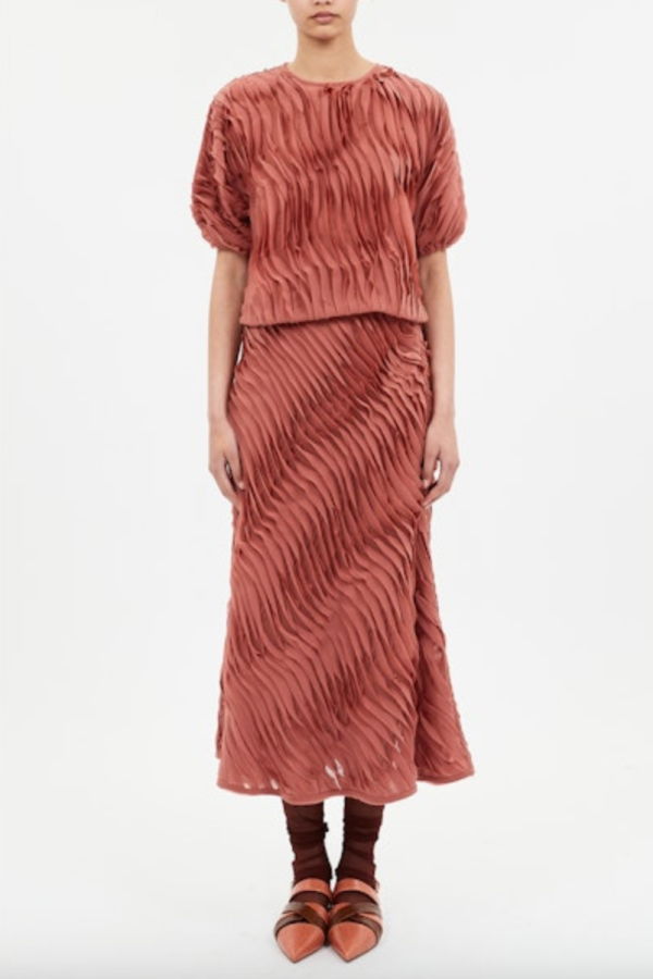 Ulla Johnson Vayda SS Top - Chestnut