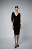 Santicler Kiara Organic Cotton V-Neck Dress - Black - Thumbnail 1