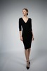 Santicler Kiara Organic Cotton V-Neck Dress - Black - Thumbnail 3